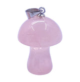 Crystal Mushroom Pendant - Rose Quartz - image 1