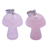 Crystal Mushroom Pendant - Rose Quartz - image 2
