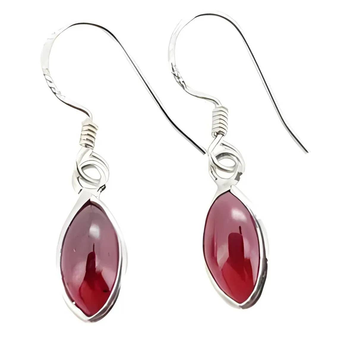 Garnet Sterling Silver Dangle Earrings