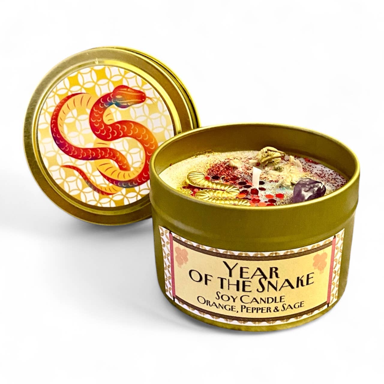 Year of the Snake Candle | Orange, Pepper & Sage | Vegan