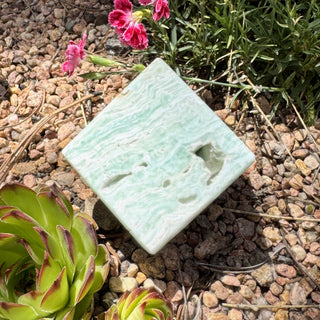 Detail view of Caribbean Calcite Cube Cube at Mind's Eye Mystics