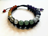7 Chakra gemstone bracelet with polished natural beads