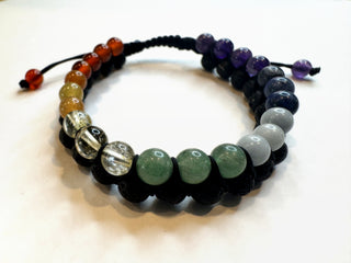7 Chakra gemstone bracelet with polished natural beads