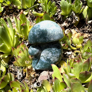 Moss Agate Mushroom, Dark Green 4 x 3in width Carving at Mind's Eye Mystics