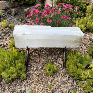 Selenite Log on Stand Statement Piece at Mind's Eye Mystics