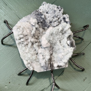 Sugar Calcite Specimen Statement Piece  on custom artisan stand at Mind's Eye Mystics