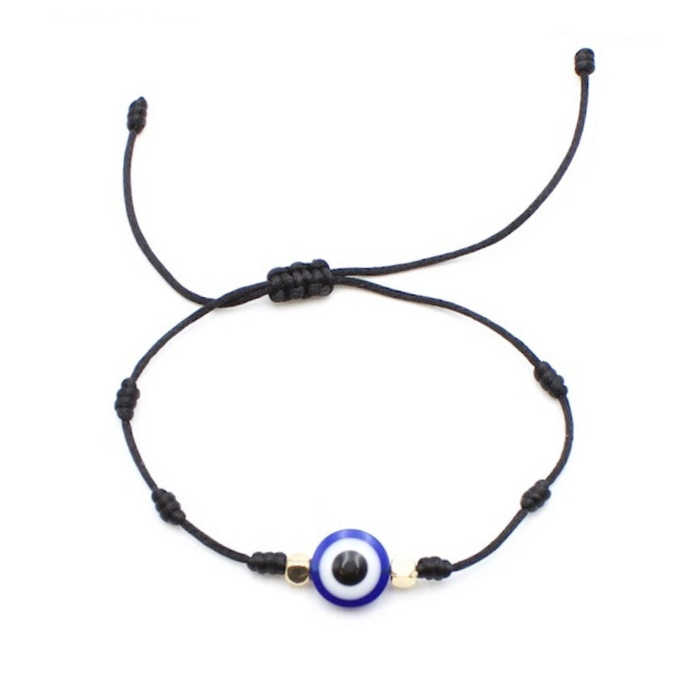 Black Plain Evil Eye Bracelet