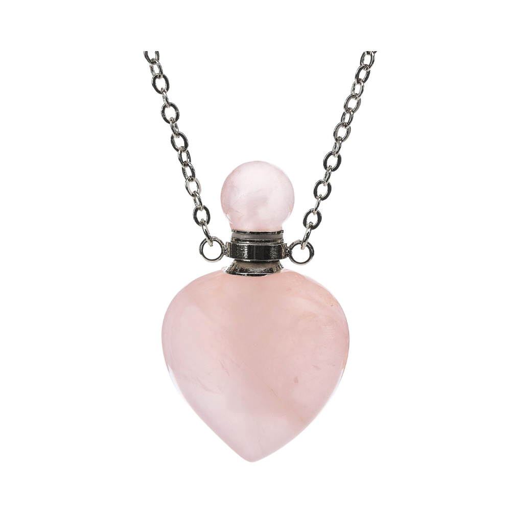 Aromatherapy Necklace - Rose Quartz Love Heart