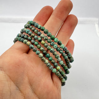 African Turquoise Bracelet 4mm Jewelry - Bracelet at Mind's Eye Mystics