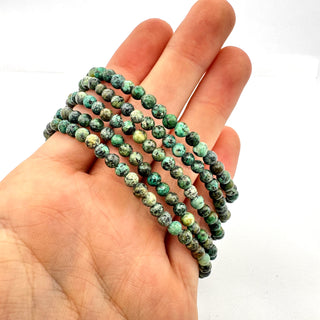 African Turquoise Bracelet 4mm Jewelry - Bracelet at Mind's Eye Mystics