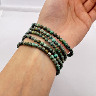 Detail view of African Turquoise Bracelet 4mm Jewelry - Bracelet at Mind's Eye Mystics