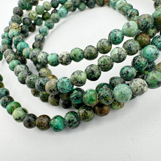 Detail view of African Turquoise Bracelet 4mm Jewelry - Bracelet at Mind's Eye Mystics