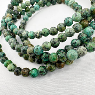 Detail view of African Turquoise Bracelet 4mm Jewelry - Bracelet at Mind's Eye Mystics