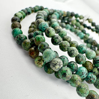 Detail view of African Turquoise Bracelet 4mm Jewelry - Bracelet at Mind's Eye Mystics