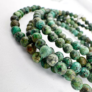 Detail view of African Turquoise Bracelet 4mm Jewelry - Bracelet at Mind's Eye Mystics
