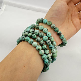 African Turquoise Bracelet 8mm Jewelry - Bracelet at Mind's Eye Mystics