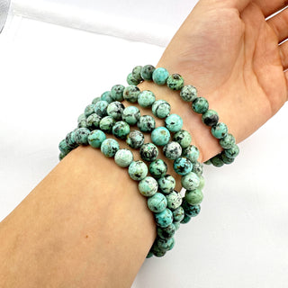 African Turquoise Bracelet 8mm Jewelry - Bracelet at Mind's Eye Mystics