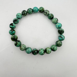 Detail view of African Turquoise Bracelet 8mm Jewelry - Bracelet at Mind's Eye Mystics