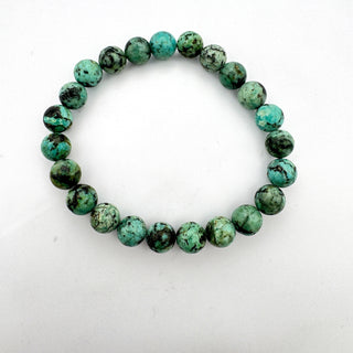 Detail view of African Turquoise Bracelet 8mm Jewelry - Bracelet at Mind's Eye Mystics