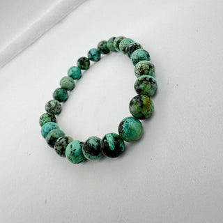 Detail view of African Turquoise Bracelet 8mm Jewelry - Bracelet at Mind's Eye Mystics