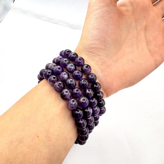 Detail view of Amethyst Bracelet 8mm Jewelry - Bracelet at Mind's Eye Mystics