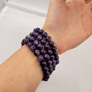 Detail view of Amethyst Bracelet 8mm Jewelry - Bracelet at Mind's Eye Mystics