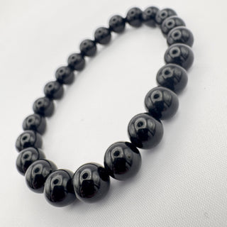 Detail view of Black Tourmaline Bracelet 8mm Jewelry - Bracelet at Mind's Eye Mystics