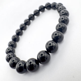 Detail view of Black Tourmaline Bracelet 8mm Jewelry - Bracelet at Mind's Eye Mystics