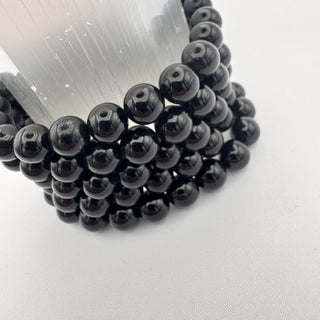 Detail view of Black Tourmaline Bracelet 8mm Jewelry - Bracelet at Mind's Eye Mystics