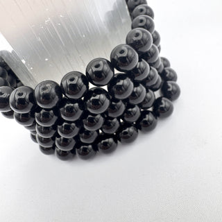 Detail view of Black Tourmaline Bracelet 8mm Jewelry - Bracelet at Mind's Eye Mystics