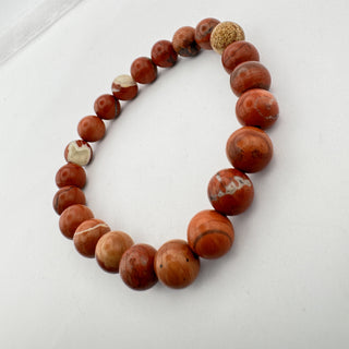 Detail view of Brecciated Jasper Bracelet 8mm Jewelry - Bracelet at Mind's Eye Mystics