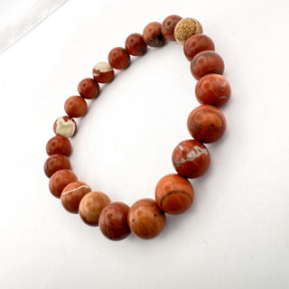 Detail view of Brecciated Jasper Bracelet 8mm Jewelry - Bracelet at Mind's Eye Mystics