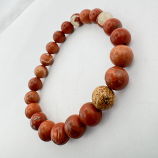 Detail view of Brecciated Jasper Bracelet 8mm Jewelry - Bracelet at Mind's Eye Mystics