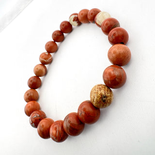 Detail view of Brecciated Jasper Bracelet 8mm Jewelry - Bracelet at Mind's Eye Mystics
