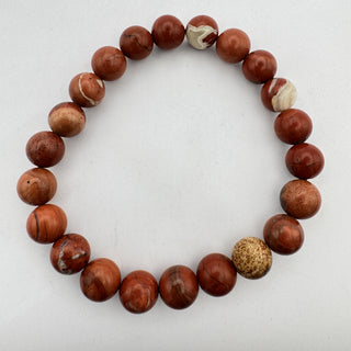 Detail view of Brecciated Jasper Bracelet 8mm Jewelry - Bracelet at Mind's Eye Mystics