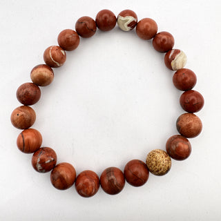 Detail view of Brecciated Jasper Bracelet 8mm Jewelry - Bracelet at Mind's Eye Mystics