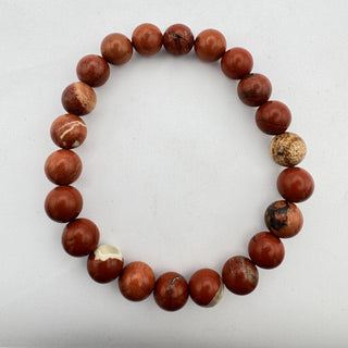 Detail view of Brecciated Jasper Bracelet 8mm Jewelry - Bracelet at Mind's Eye Mystics