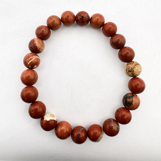 Detail view of Brecciated Jasper Bracelet 8mm Jewelry - Bracelet at Mind's Eye Mystics