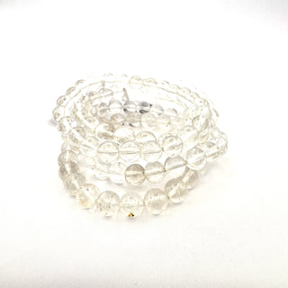 Detail view of Crystal Quartz Bracelet 8mm Jewelry - Bracelet at Mind's Eye Mystics
