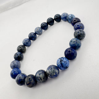Detail view of Dumortierite Bracelet 8mm Jewelry - Bracelet at Mind's Eye Mystics