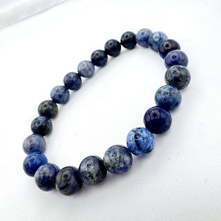 Detail view of Dumortierite Bracelet 8mm Jewelry - Bracelet at Mind's Eye Mystics