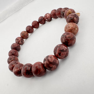 Detail view of Eudialyte Bracelet 8mm Jewelry - Bracelet at Mind's Eye Mystics