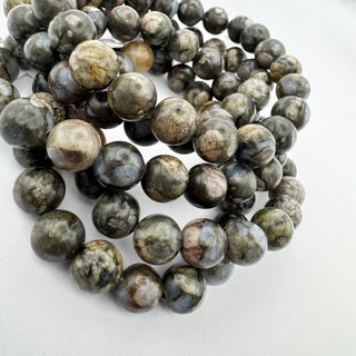 Detail view of Glaucophane Bracelet 8mm Jewelry - Bracelet at Mind's Eye Mystics