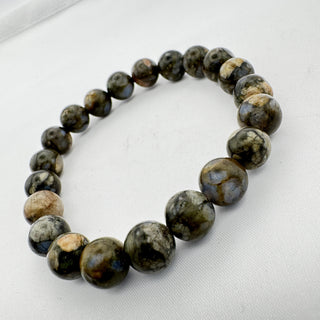 Detail view of Glaucophane Bracelet 8mm Jewelry - Bracelet at Mind's Eye Mystics