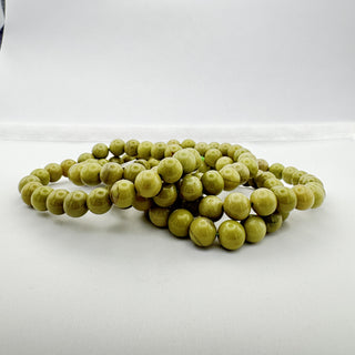 Detail view of Imperial Green Jasper Bracelet 8mm Jewelry - Bracelet at Mind's Eye Mystics