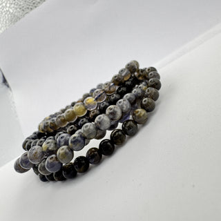 Detail view of Iolite Bracelet 6mm Jewelry - Bracelet at Mind's Eye Mystics