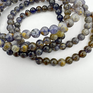 Detail view of Iolite Bracelet 6mm Jewelry - Bracelet at Mind's Eye Mystics