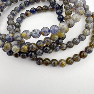 Detail view of Iolite Bracelet 6mm Jewelry - Bracelet at Mind's Eye Mystics