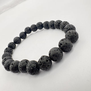 Detail view of Lava Bead Bracelet 8mm Jewelry - Bracelet at Mind's Eye Mystics