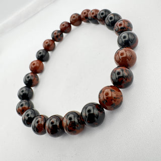 Detail view of Mahogany Obsidian Bracelet 8mm Jewelry - Bracelet at Mind's Eye Mystics